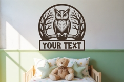 Owl SVG Laser Cut Files | Name Sign Vector | Cricut DXF PNG Product Image 5