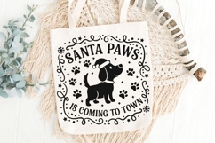 Santa Paws Is Coming To Town Svg, Funny Dog Christmas Svg. Product Image 6