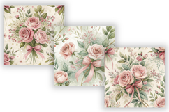 Pink Coquette Shabby Chic Seamless Patterns, Vintage Rose Product Image 5