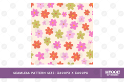 Retro Flowers Seamless Pattern Bundle Floral Png Sublimation Product Image 5