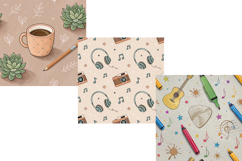 Indie Study Session Seamless Pattern, Digital Papers Product Image 5