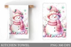 Snowman Kitchen Towel Design. Christmas Kitchen Towel Product Image 1
