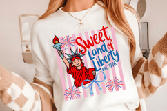 Sweet Land of Liberty Stripes PNG T-Shirt|4th of July PNG Product Image 3