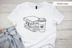 Hand Drawn Books And Coffee Cup SVG Product Image 5