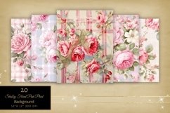 Shabby Floral Light Pink Plaid Junk Journal Paper Product Image 5