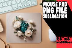 Bright MOUSE PAD Sublimation Art, 3D Heart Product Image 1