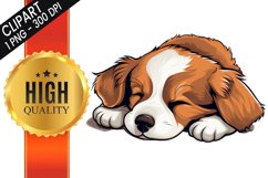 Cute Sleep Dog Sublimation PNG Design - Sublimation Design Product Image 1