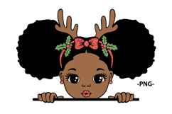Christmas Reindeer Kids Bundle SVG Afro Girl and Boy Product Image 5