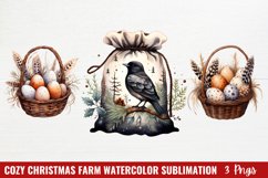 Cozy Christmas Farm Watercolor Sublimation Product Image 1