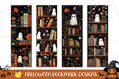 Halloween Ghost Bookmarks, Floral Bookmark Designs Product Image 1