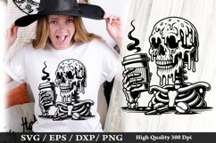 Melting Skeleton SVG Design - Skeleton T shirt Design Product Image 1