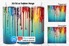 Christmas Paint Dripping 20/30oz Tumbler, BONUS 25 Tumbler Product Image 1
