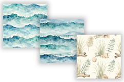 Coastal Nautical Digital Paper Pack, Beach House Seamless Product Image 5