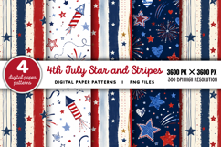 4th Of July Star And Stripes PNG Product Image 1