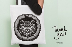 Owl Silhouette Woodcut Style Vector Illustration Product Image 5