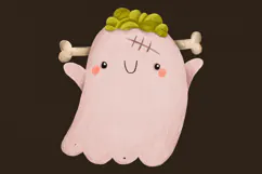 Cute Halloween Ghost Clipart , Hand Drawn Spooky Digital Product Image 9