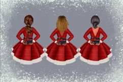 Christmas clipart, Black Santa girl clipart, Christmas PNG Product Image 8