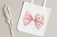 Blush Pink Rose Coquette Bow Clipart Product Image 4