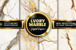 Lvory Marble Digital Papers - 04 variations Product Image 1