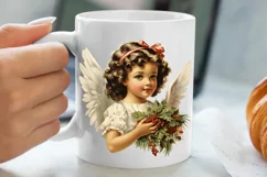 Christmas Black Angel Clipart, Christmas Angel Clipart Product Image 5