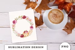 Watercolor Floral Pumpkin frame png Product Image 5