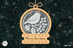 Christmas Snowglobe Ornament Laser Cut | Glowforge | SVG Product Image 1