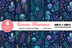 Ocean Glamour Seamless Digital Paper JPG Product Image 1