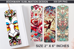Flower Bookmarks Sublimation -Valentine Holly Berries PNG Product Image 1