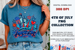 America Sketch Liberty PNG | Patriotic Graffiti DTF Product Image 5