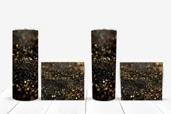 Gold Glitter Tumbler Sublimation, Black Tumbler Wrap Design Product Image 5
