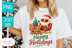 Happy Holidays PNG design, Cute Santa sublimation Design Product Image 4