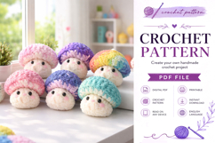 No Sew Mushroom Amigurumi Crochet Pattern PDF Product Image 2