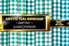 Arctic Teal Gingham Digital Papers 20 Variations Product Image 1
