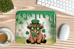 Funny Highland Cow Mouse Pad PNG Sublimation Design Product Image 1