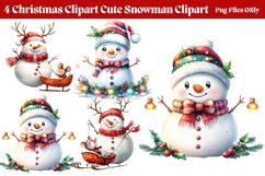 Christmas Cute-Snowman Clipart PNG Product Image 1