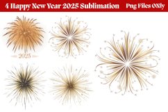 Happy New Year Fireworks Clipart PNG Product Image 1