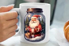 Christmas in Jar Watercolor Clipart , Christmas PNG Product Image 1
