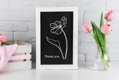 Tulip Line Art, Botanical Clipart SVG &amp; PNG Product Image 6