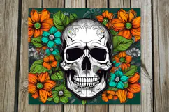 Skulls and flowers | 4 Halloween Skinny tumbler designs PL Product Image 5