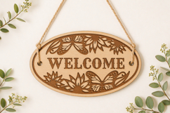 Welcome Wall Decor Laser Cut SVG - Decorative Home Sign Product Image 1