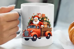 Christmas Truck Sublimation Clipart, Christmas Truck Clipart Product Image 5