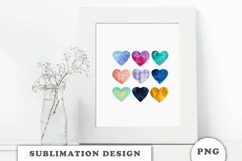 Watercolor Heart Sublimation design PNG Product Image 5