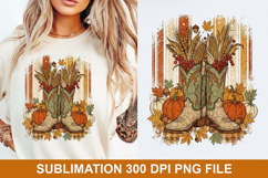 Thanksgiving Boots Sublimation - Thanksgiving PNG Design Product Image 1