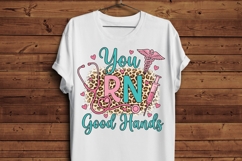 You RN Good Hands PNG Leopard Nurse Design, Cute RN Product Image 5
