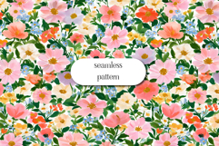 Pink Wildflower Seamless Pattern Watercolor Floral Print Product Image 1