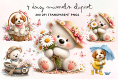 Daisy Animals Clipart PNG Product Image 1