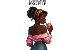 Motivational Melanin woman Sublimation PNG, Graphic Illustra Product Image 1