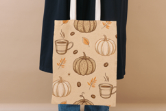 Vintage Pumpkin Coffee Seamless Pattern Product Image 5