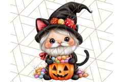 Spooky Cute Halloween Gnome PNG Clipart, Witch Ghost Bat Product Image 5