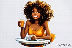 Coffee Shop Girls Clipart Bundle PNG Product Image 8